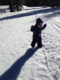 Owen cruising in the snow.